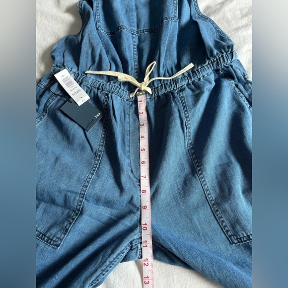 NWT Aritzia Wilfred Free Valletta Overalls Denim Jumpsuit Trendy Boho Romper, M - Picture 7 of 16